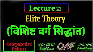 Lecture 21 Elite Theory विशिष्ट वर्गीय सिद्धांत [upl. by Elatsyrc]