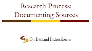 Research Process Documenting Sources Using MLA Style [upl. by Oballa]