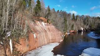 4K Scenic relaxation Ķūķu cliffs Gauja National Park Latvia [upl. by Eleanore]