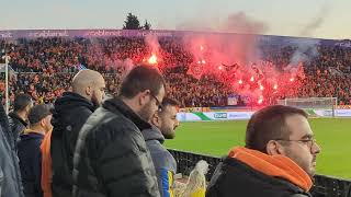 APOEL Nicosia fans singing before their top of the table clash with rivals Anorthisis Famagusta [upl. by Eidnil]