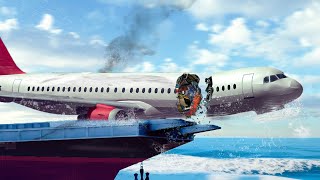 Emergency Landings In The Aircraft Carrier  Airplane Crashes amp Landings Besiege plane crash [upl. by Teodor495]