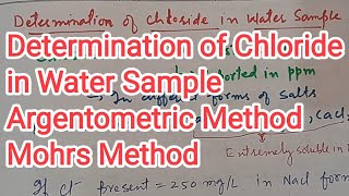 Determination of Chloride in Water Sample Mohrs method MEVL012 Experiment 09I Ignou [upl. by Godard702]