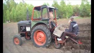 Planting potatoes With Bolinder Munktell Victor 1956 [upl. by Gilmore]