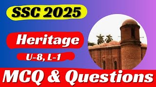 Heritage Seen Passage  MCQ amp Question solve  SSC Examination 2025  Unit 8 Lesson 1  SSC25 [upl. by Corell]