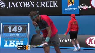 Rafael Nadal Vs Nishikori Australian Open 2014 2 SetSecond Set 720 HD [upl. by Einnos]