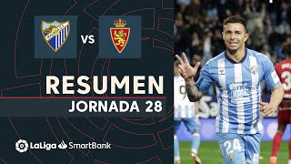 Resumen de Málaga CF vs Real Zaragoza 30 [upl. by Benoit275]