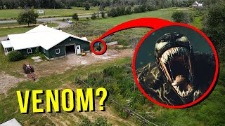 DRONE CATCHES VENOM AT HAUNTED ABANDONED BARN HE ATTACKED US [upl. by Oria121]