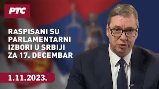 Predsednik Vučić raspisao parlamentarne izbore za 17 decembar [upl. by Aramal]