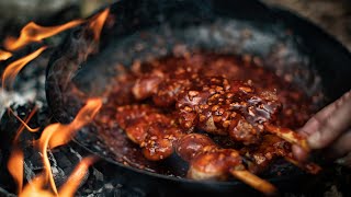 Mouthwatering Street Food  Korean Chicken Skewers [upl. by Nehte829]