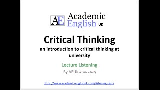 Critical Thinking Lecture an introduction to critical thinking [upl. by Llerehs790]