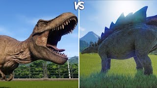 Jurassic World Evolution  TREX vs STEGOSAURUS  Gameplay PS4 HD 1080p60FPS [upl. by Lokin63]