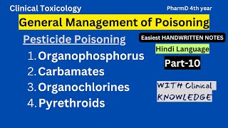 Pesticide Poisoning  Organophosphorus Carbamates Organochlorines Pyrethroids  Part10 [upl. by Patrica]