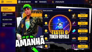 AMANHÃ PEGUE SKIN GRÁTIS NOVO PET TESTEI TOKEN ROYALE E NOVO BANDEIRÃO  NOVIDADES FREE FIRE [upl. by Torey]