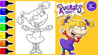 Coloring Rugrats Angelica Pickles Coloring Book Page  Markers [upl. by Euqina]