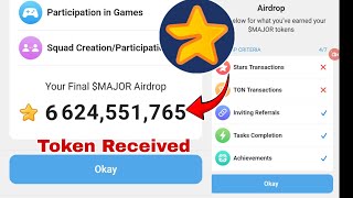 Your Final MAJOR Airdrop  Major token Airdrop Total Received  Major project Scammer [upl. by Niwroc416]