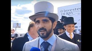 Crown Prince of Dubai Sheikh HAMDAN Fazza Interview 2062018 Epsom Derby Racecourse [upl. by Malinde]