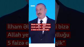 İlham Əliyev “Nefti bizə Allah yetirib Yoxsulluğu 5 faizə endirə bilmişik” [upl. by Yecnay]