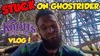 STUCK on Ghost Rider at Knotts Berry Farm  LA Vlog [upl. by Zedekiah]