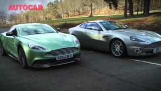 Aston Martin Vanquish meet the ancestors  autocarcouk [upl. by Sivad]