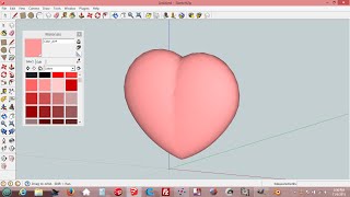 How To Draw Heart Shape In SketchUp v2  3D Printable [upl. by Eidnarb]