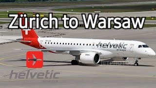 4K60fps HELVETIC AIRWAYS Zurich to Warsaw Embraer E190LR TRIP REPORT EXTENDED ZURWAW [upl. by Ik]