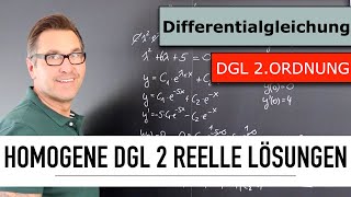 Wie löse ich eine homogene Differentialgleichung 2 Ordnung  reelle homogene Lösung [upl. by Alecram324]