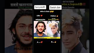 Carryminati versus Danish Jain trending shortvideo viralvideo 1 million viewsvideo ❤️🔥❤️🔥❤️💛💛💛 [upl. by Iveksarap]