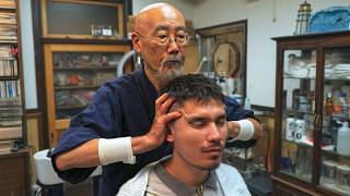 💈ASMR Japanese Veteran Barber Did Traditional Haircut Head Shampoo amp Massage  Yamaguchi Barber [upl. by Herrah]