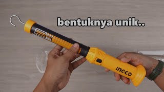 nyobain lampu darurat  lampu kerja yg unik  INGCO HWLI35261 LITHIUM ION WORKLAMP [upl. by Laamak475]