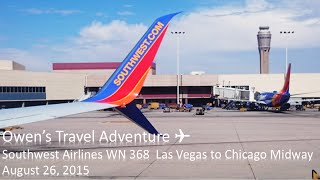 Southwest Airlines WN 368 Las Vegas to Chicago Midway Boeing 737 800 [upl. by Dylan377]