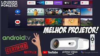 MELHOR PROJETOR CUSTO BENEFICIO 2022 ANDROID TV CERTIFICADO  Projetor Mecool KP1 FHD [upl. by Yclek]