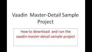 003Vaadin Master Detail Sample Project [upl. by Pliam]