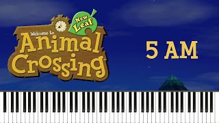 Animal Crossing New Leaf  5 AM Piano Tutorial [upl. by Wandie]