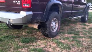 2004 Dodge RAM Cummins Exhaust  Straight Pipe No Muffler [upl. by Hovey]