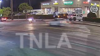 Vehicle Vs Motorcycle Caught On Camera Parthenia and Woodley North Hills [upl. by Cutter174]