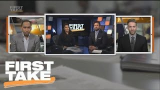 Is Adrian Peterson Or Randy Moss The Better Viking  First Take  March 17 2017 [upl. by Wetzell34]