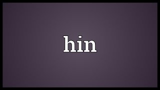 Hin Meaning [upl. by Rahab]