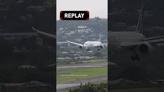 Beautifully Buttered Boeing Norse 787 Dreamliner Butter Landing in Antigua [upl. by Enyrb912]