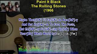 Paint It Black  The Rolling Stones 1966 Karaoke SingAlong Lyrics amp Guitar Chords oldies rare [upl. by Elsy]