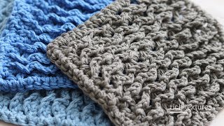 Simple Waves Dishcloth Crochet Pattern [upl. by Otit307]