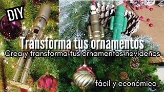 TRANSFORMACIÓN Y DIY DE ORNAMENTOS NAVIDEÑOS ¡utiliza lo que ya tienes fácil y económico 🎄 [upl. by Jen281]