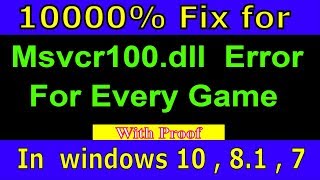 How Fix MSVCR100dll Missing Error Windows 10817 Modified Rules [upl. by Laehplar]