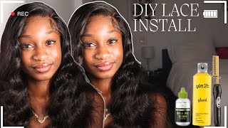 How to Install a 5x5 Lace Wig for Beginners  DIY Wig Install  A’daesha Ayanna [upl. by Teresina]