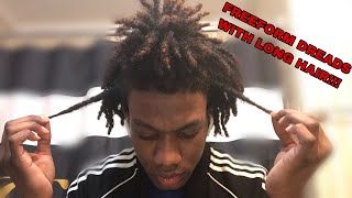 HOW TO GET FREEFORM DREADS WITH LONG HAIRTUTORIAL [upl. by Adigirb]