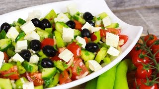 Türkischer Bauernsalat mit Schafskäse  Coban Salatasi [upl. by Mayer346]