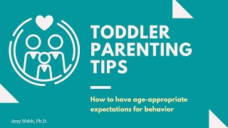 Parenting Tips for ToddlersAge Appropriate Expectations [upl. by Yrkcaz]