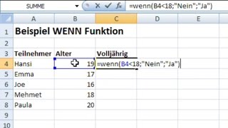 Excel WennFunktion einfach erklärt [upl. by Wheeler]