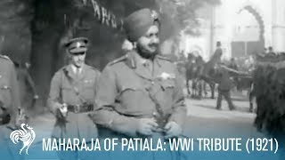 Maharaja Of Patiala Tribute to the Fallen of WWI 1921  British Pathé [upl. by Bj]