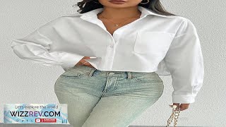 SHEIN Relaxiva Womens SpringSummer Solid Color Loose Fit Drop Shoulder Long Sleeve Review [upl. by Nylirak]