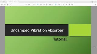 Undamped Vibration Absorber Tutorial [upl. by Decato]